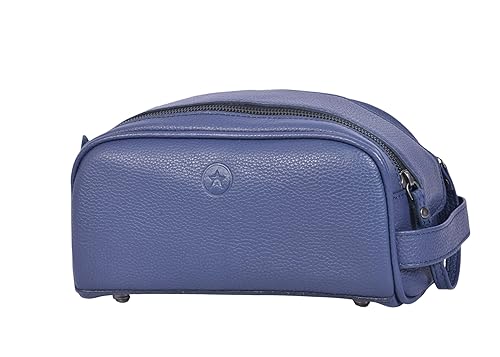 Aaron Leather Goods - Neceser de viaje, de cuero de alta calidad, con forro impermeable Dopp de estilo vintage, hecho a mano, tamaño king - Kit