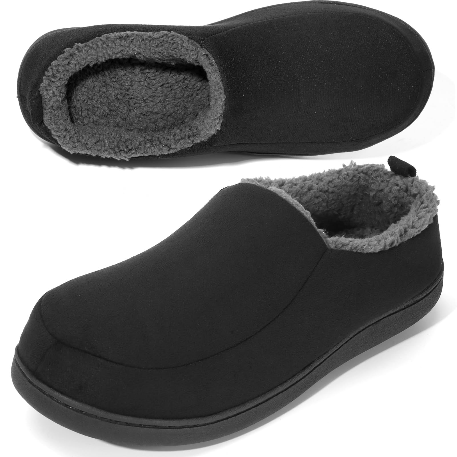 Anmerl Slippers for Men and Women Indoor Outdoor Memory Foam Winter Warm Moccasin House Shoes with Plush Lining
