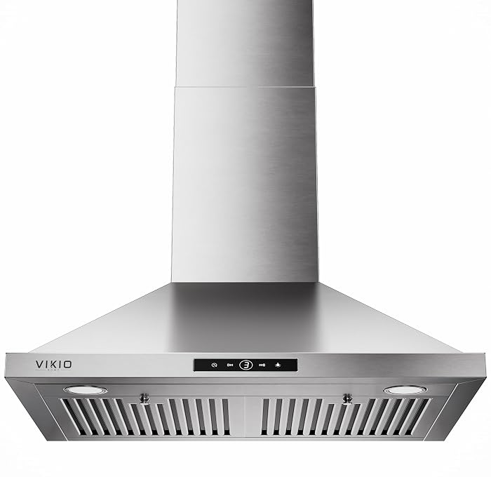 VIKIO HOME 30 Inch Wall Mount Range Hood 580CFM Low Noise Touch Control