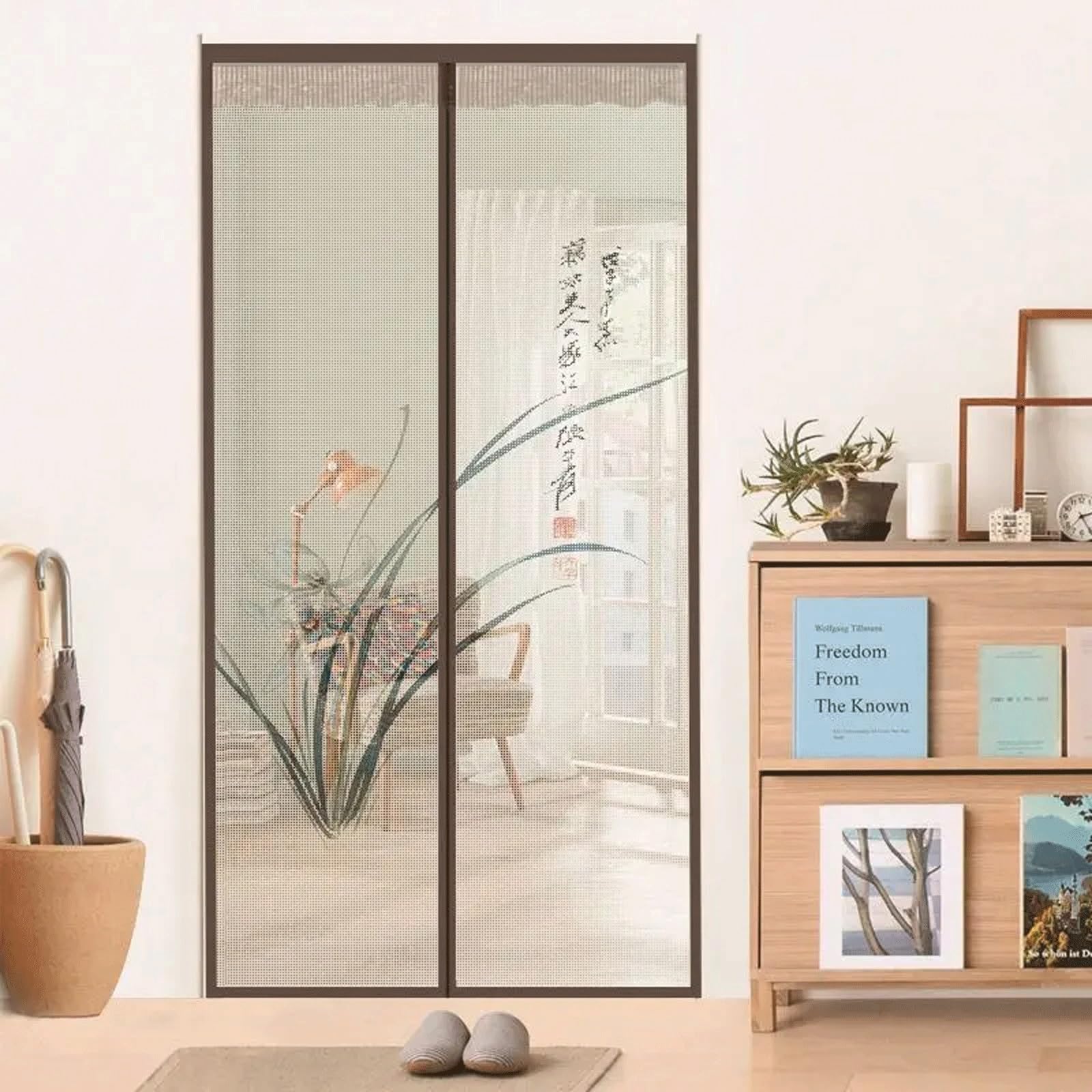 Fralhqfl Mesh Magnetic Shielding Door, Self Closing Magnetic Curtain, Heavy-Duty Door Mesh Screen Window, Mesh Partition To Prevent Insects From Entering(Color:color3,Size:110x220cm)