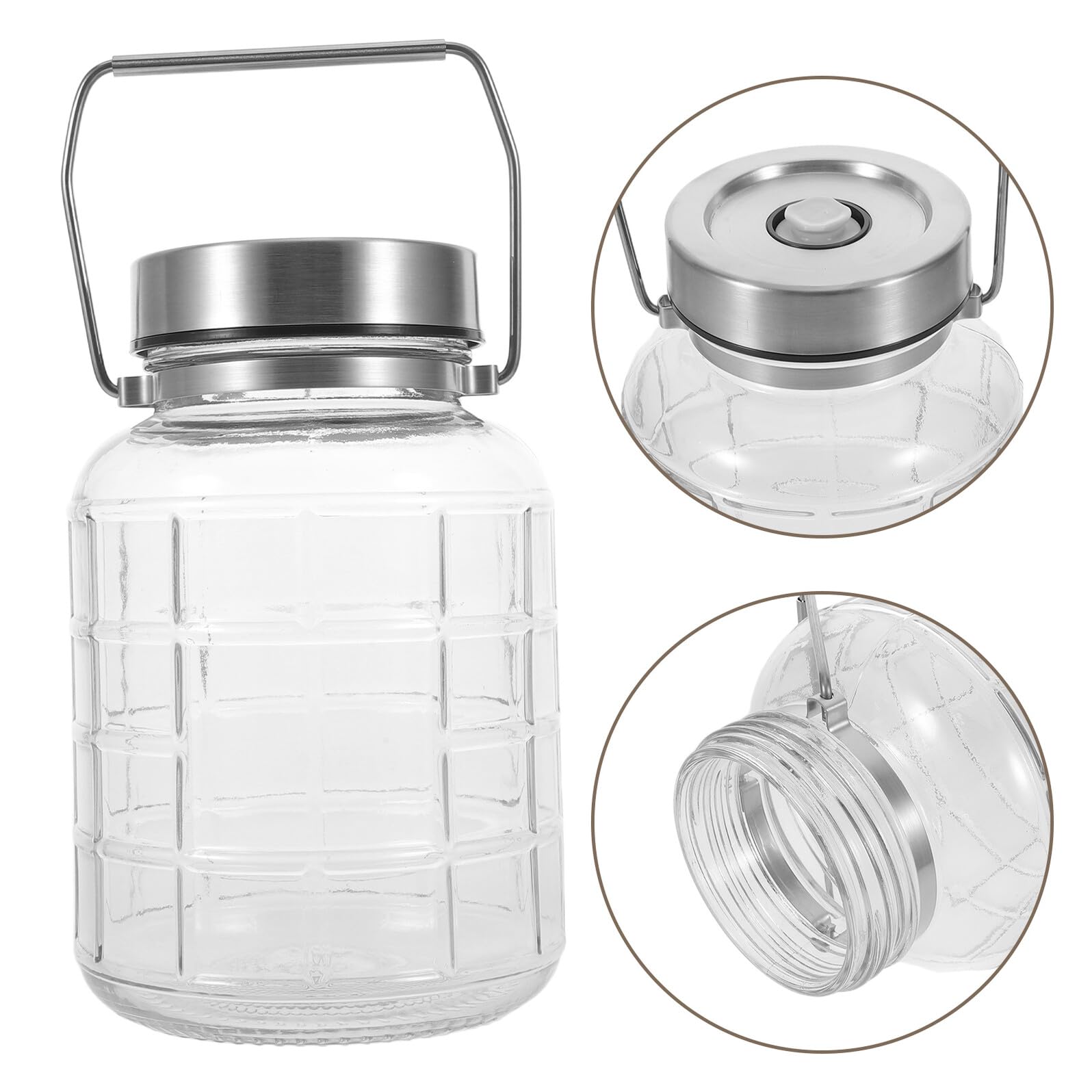 Vaso in Vetro per Fermentazione con Valvola di Sfiato Ermetico Contenitore per Conservazione Alimenti in Cucina Barattolo per Fermentare Verdure Spezie e Conserve
