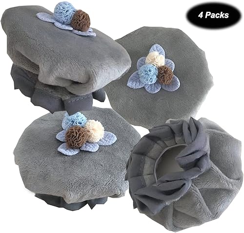 Miniatura 4 de wugui Tapas para pomo de puerta que se ajustan a la manija redonda regular hechas con tela y almohadilla de esponja lavables 4 piezas