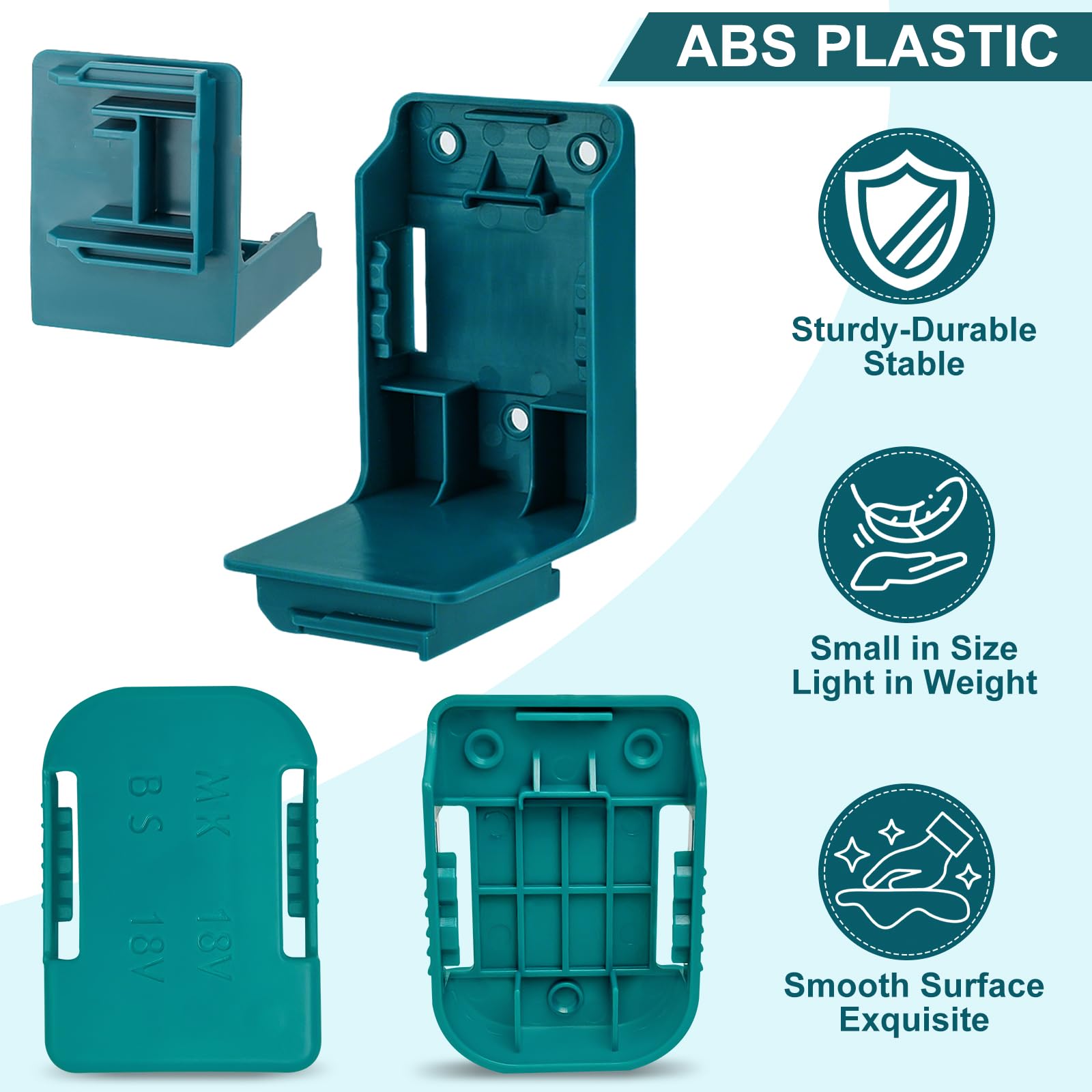 5 soportes de batería compatibles con Makita de 14,4 a 18 V, estante de almacenamiento de batería, soporte de taladro de pared 2 en 1, colgador para herramientas de taladro, soporte de montaje de
