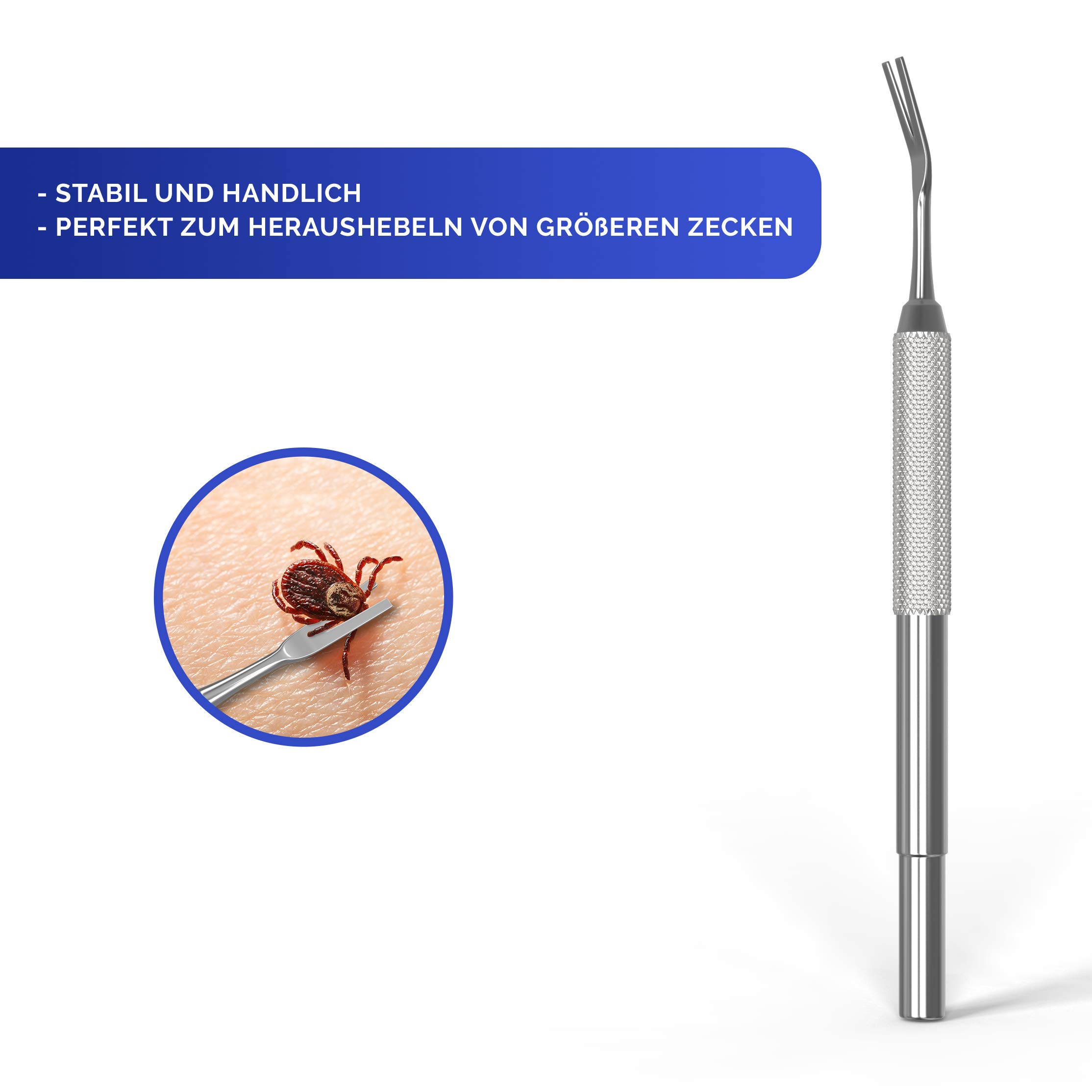 True Pets Set of 3 tick tweezers for dogs tick hooks for humans and animals stainless steel tick tweezers with practical comb - Image 3