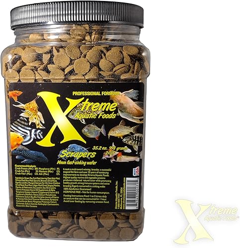 Vista 29 de Xtreme Scrapers Wafers - Alimento para peces de alta calidad de 0.551 in de rápida absorción – Rico en nutrientes y celulosa, ideal para comederos
