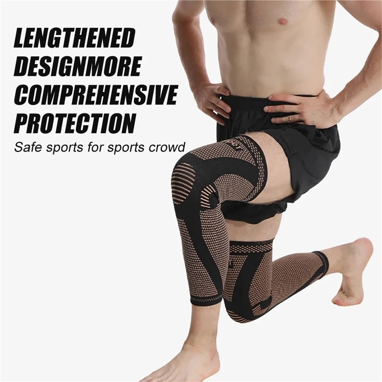 Manicotti Compressivi per le Gambe 1/2 pezzi maniche lunghe in rame a compressione lunga, ginocchiere, for lo sport Per lo sport