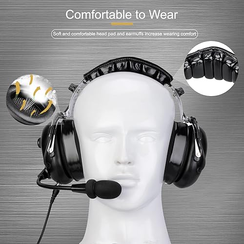 Miniatura 3 de Retevis Auriculares Walkie Talkie con reducción de ruido, soporte de metal elástico, para RT21 RT68 RA89, compatible con Baofeng UV-5R 5RM Pxton