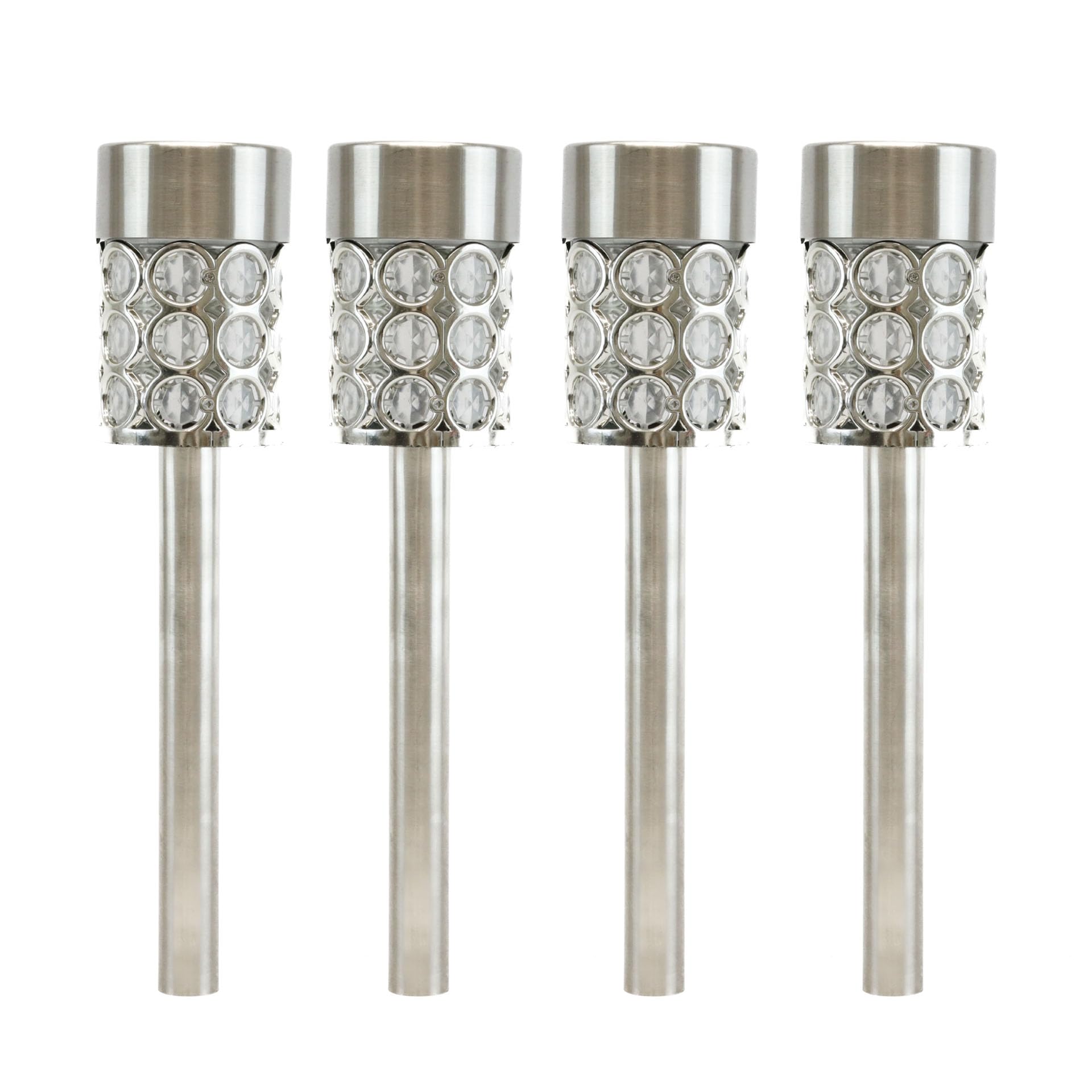 Gardenwize Crystal Lights Solar Crystal Stake Lights Outdoor – Pack Of 4 Solar Powered Garden Pathway Lights, Colour Changing Decorative Solar Stake Lights For Lawn, Patio, Driveway & Garden Borders