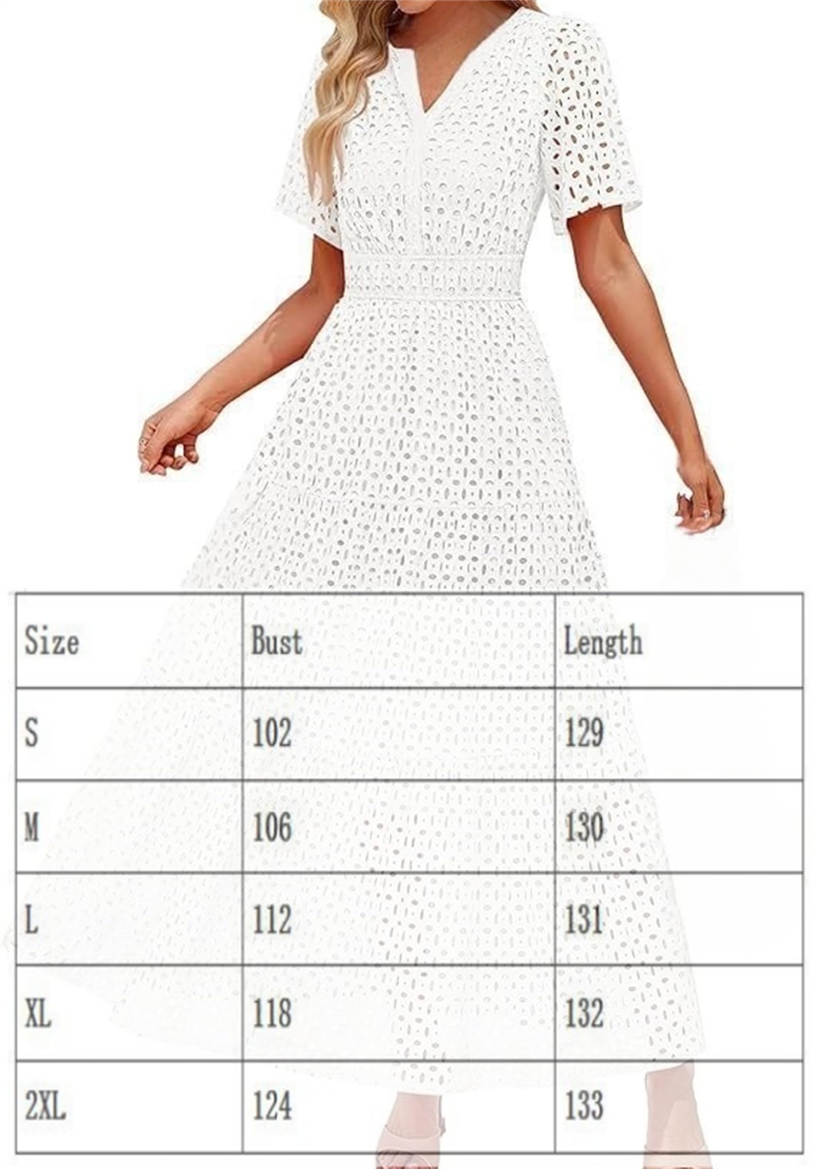 Vestido maxi de verano para mujer, manga corta, informal, con ojales, cuello en V, cintura alta, volantes, swing en línea A, vestidos largos que fluyen