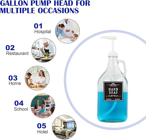 Miniatura 4 de 4 paquetes de dispensador de bomba de galón, dispensador a prueba de fugas para jabón de manos, detergente para ropa, desinfectante, champú,