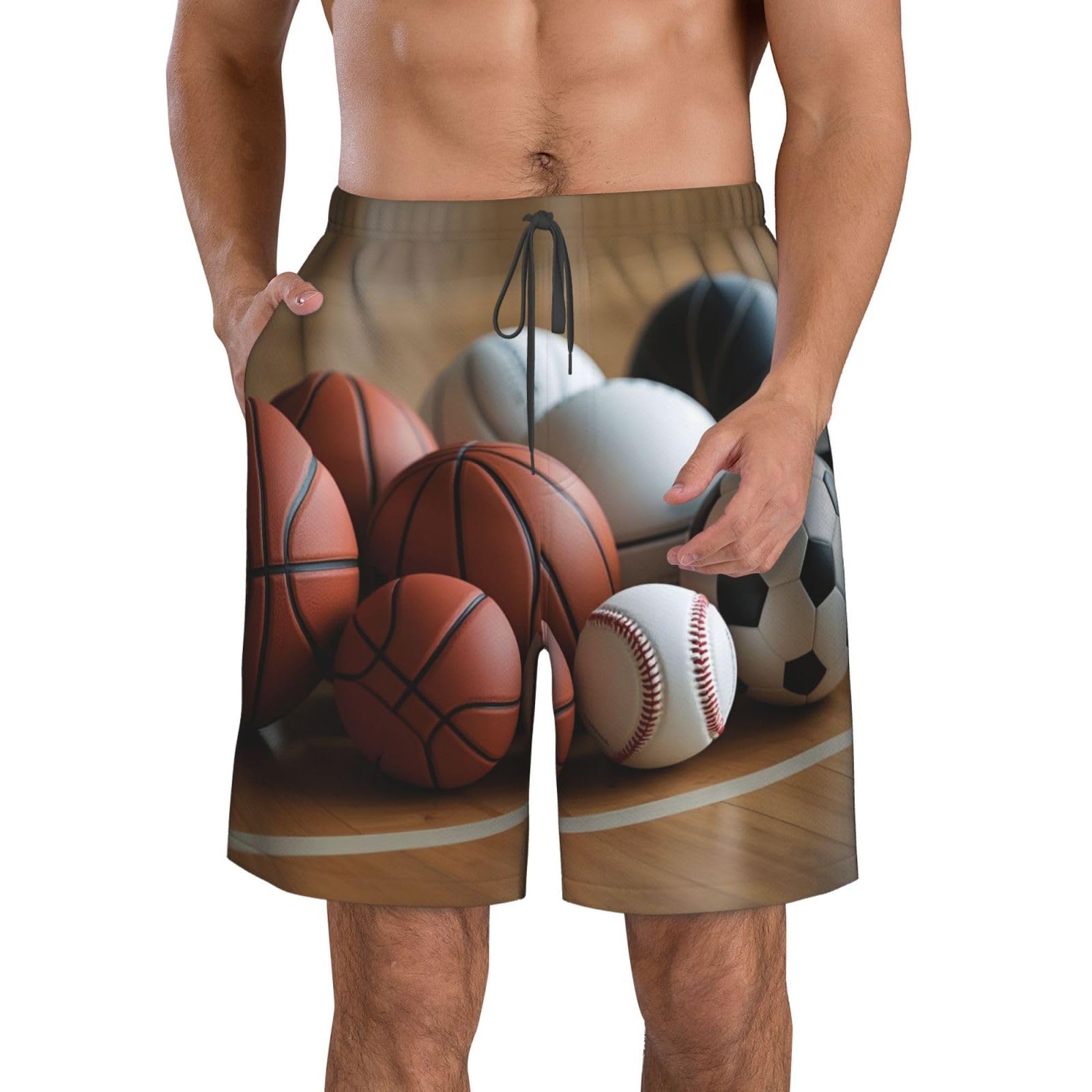 Mens Beach Shorts for Vacation Casual Sports Athletic Running Gym Shorts for Men Basketball Soccer Baseball