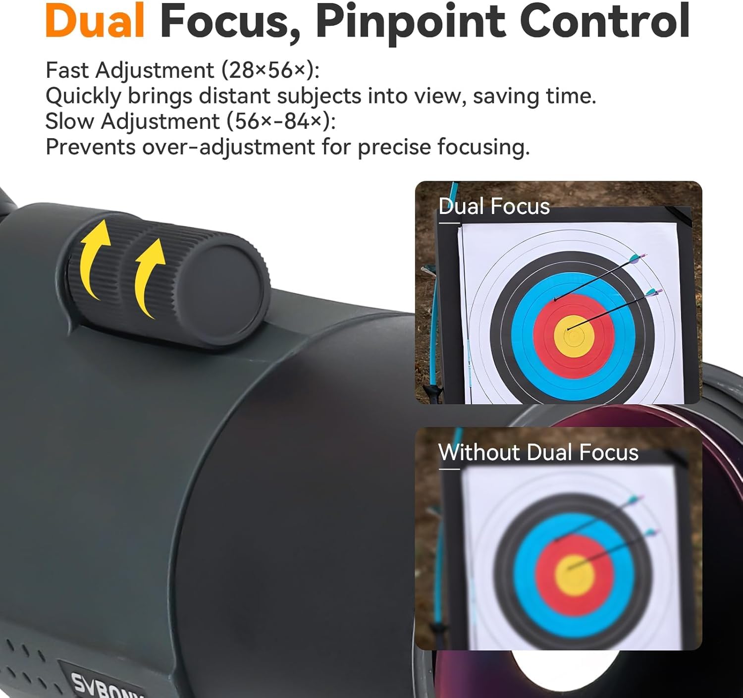 Svbony SV41Pro Mak 28-84X80 Spektiv mit SC002 WiFi Spektiv Kamera, FMC Dual Speed Fokus für Sportschützen, Wasserdichtes Spektive mit Stativ für Vogelbeobachtung Mond Astronomische Beobachtung, Starg