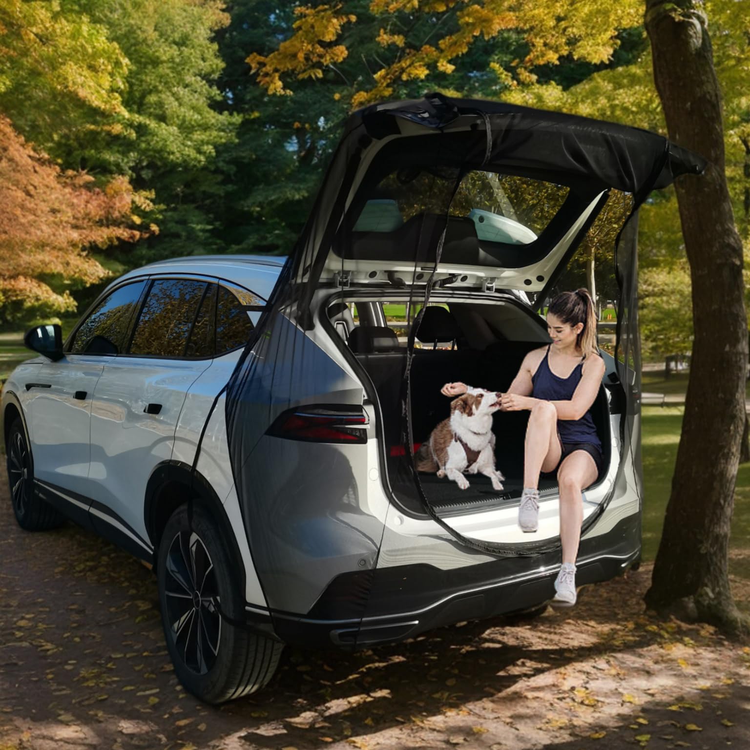 Auto Heckklappen Sonnenschutznetz Passend für VW T5 T6, Heckzelt Auto Universal Camping Moskitonetz für SUV, Geeignet für Angeln, Musikfestivals und Camping im Freien