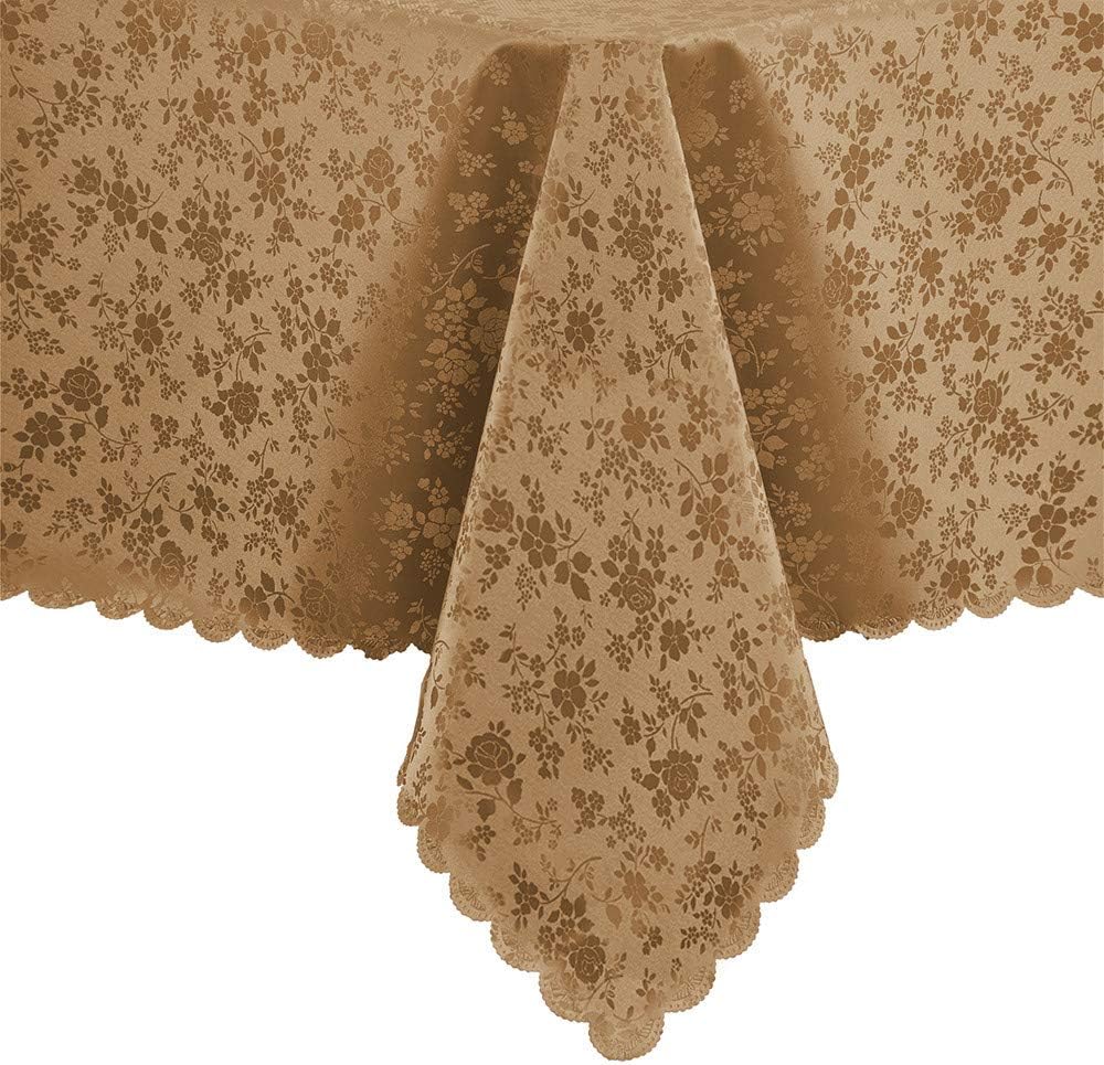 Rectangular Vinyl Tablecloths Easy Care Dinning Table Cover Waterproof Oil-Proof Spill-Proof Durable Tablecloth (Brown (pu), 60"x120")