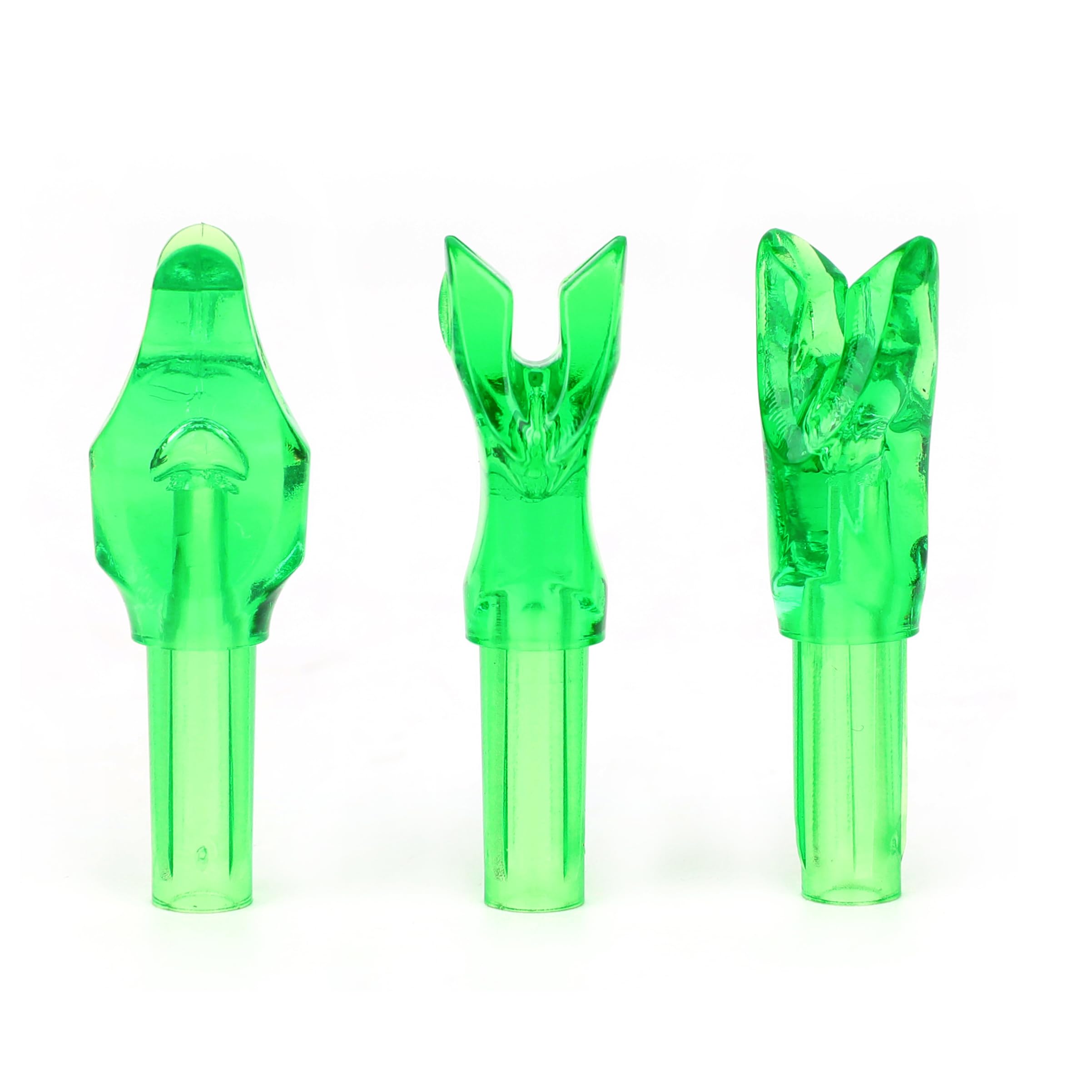 SHARROW Archery Nocks Rapid Shooting Arrow Nocks Plastic Replacement Insert Arrow Tails Nock for ID 6.2mm Arrow Shafts (Transparent Green)