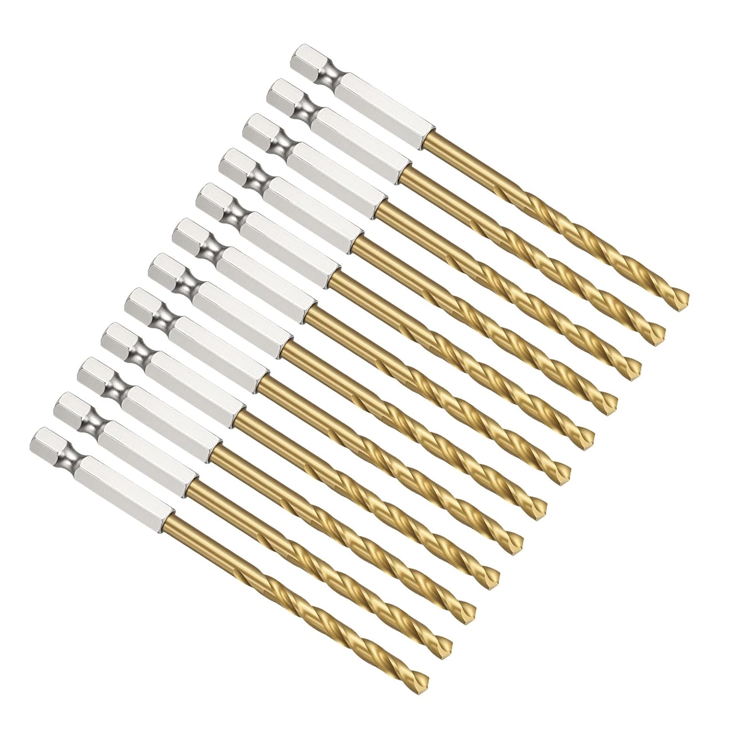 PATIKIL 11/64" Hex Shank Drill Bit, M35 Cobalt 5% High-Speed Steel Bits Quick Change Design for Impact Driver 135° Titanium for Stainless Steel Hard Metal - 12 Pack