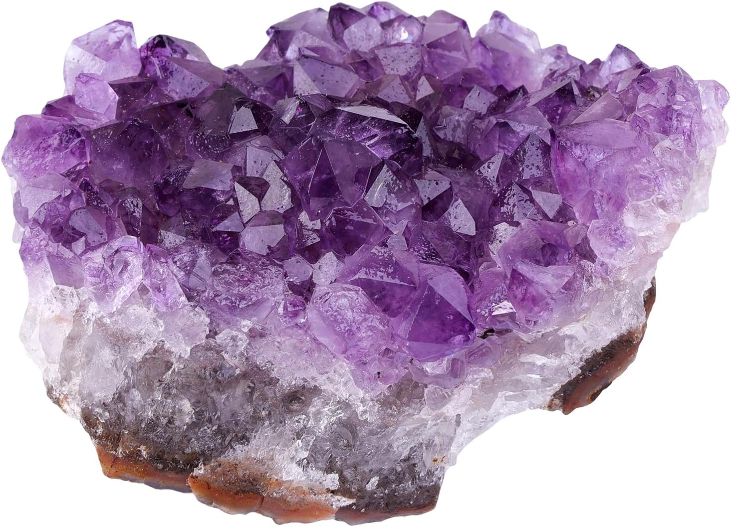 0.88-1.1 lb Natural Amethyst Crystal Cluster for Home Decor, Raw Stone Geode Druzy for Fengshui, Spiritual Healing