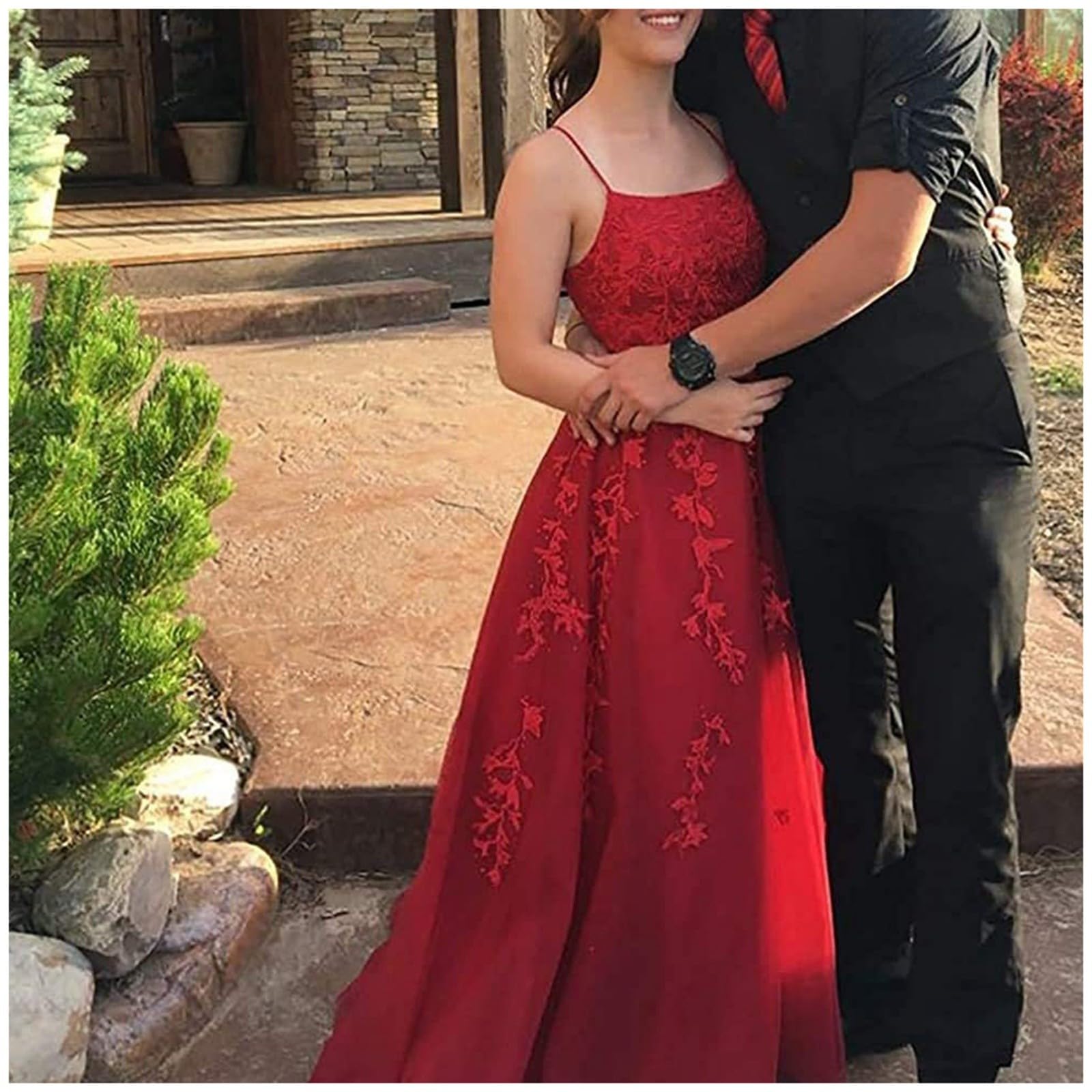 Kleid Hochzeitsgast Damen Ballkleid Aus Tüll Mit Spaghettiträgern Spitzenapplikationen Brautkleider a Linie Formelle Party Abendkleider Ballkleider Lang Cocktailkleid Brautjungfernkleid