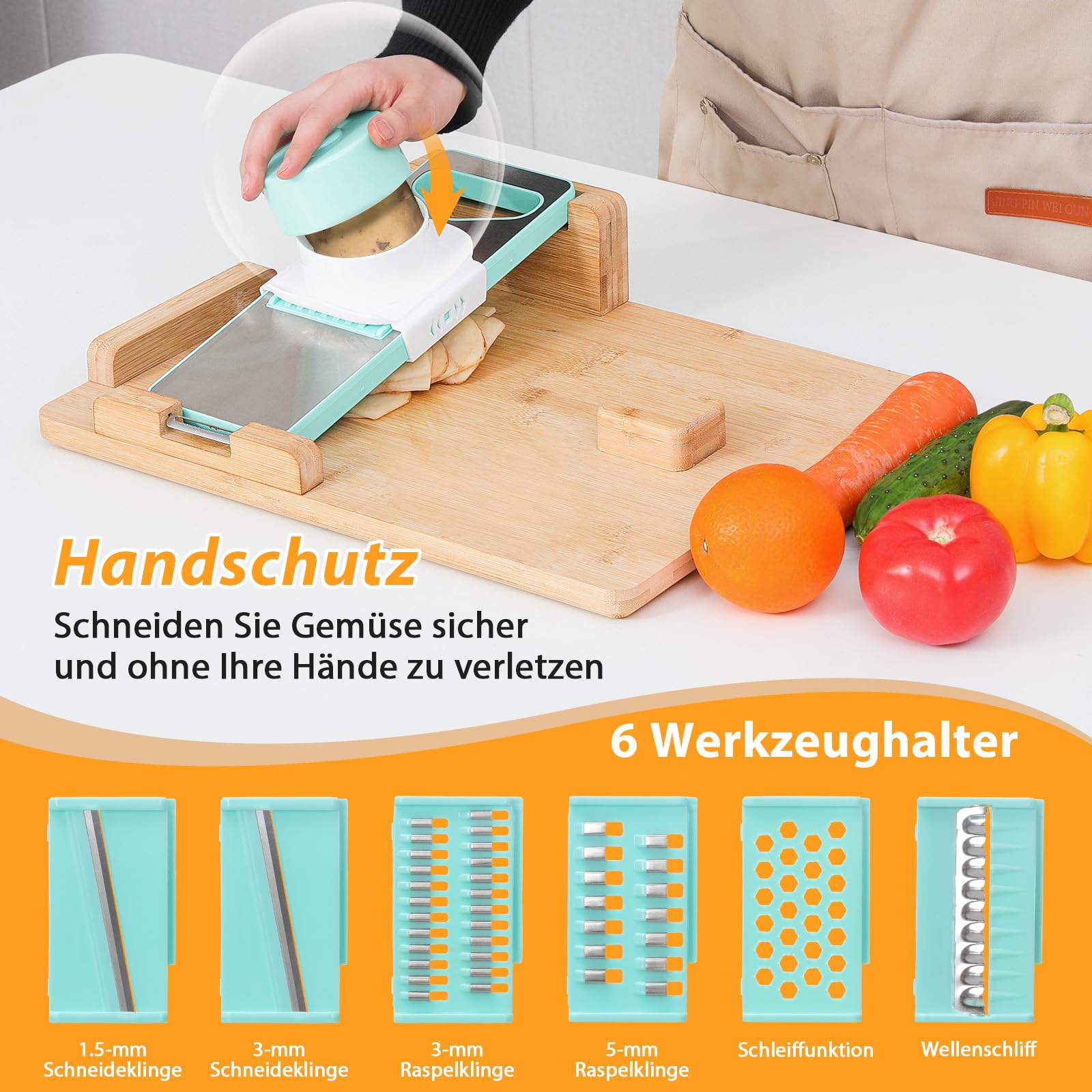 TYYIHUA Einhand-Schneidebrett, einhänderbrett, rutschfest mit Brotstoppern und Spikes, perfekt für Amputierte und Behinderte, für müheloses Schneiden und Hacken mit einer Hand