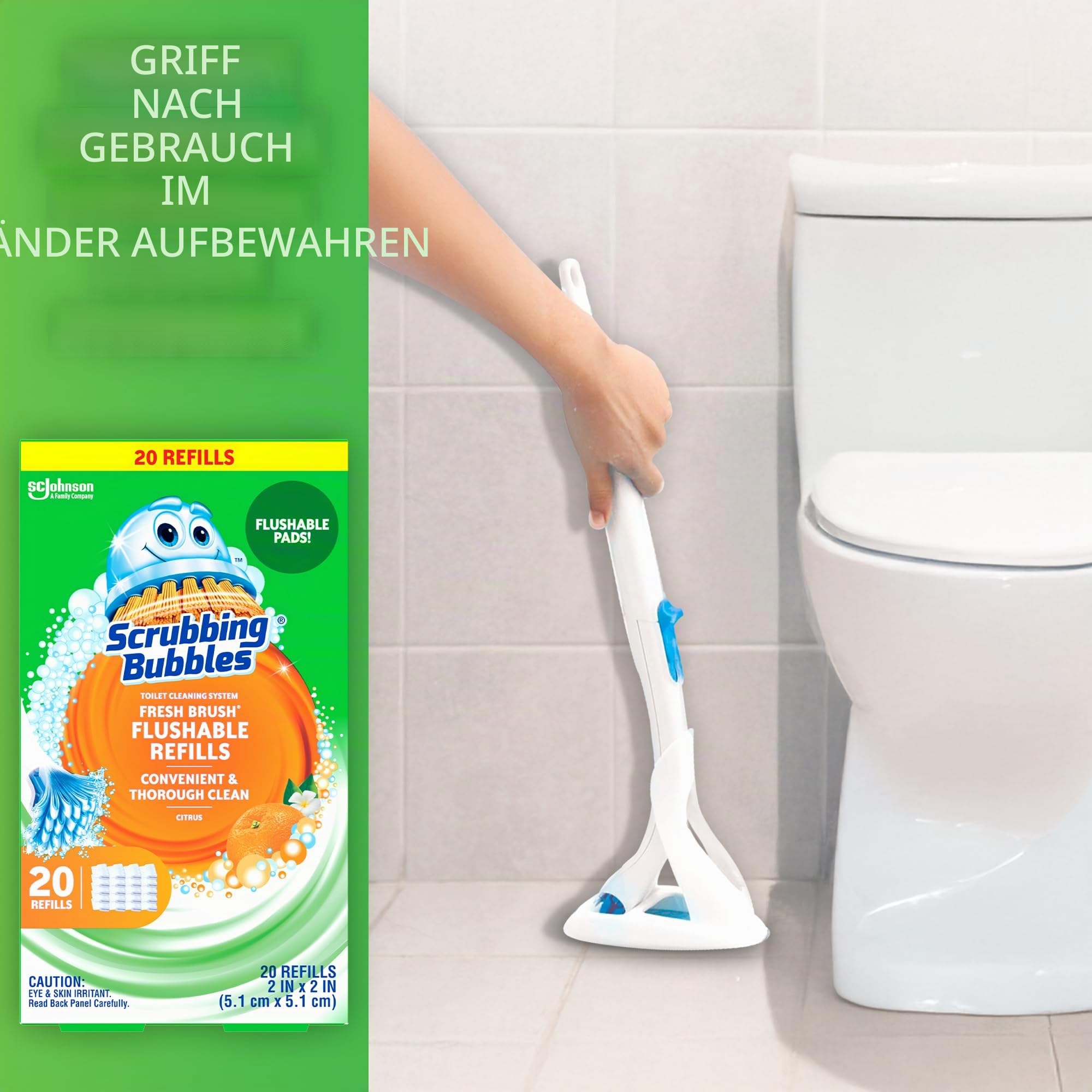 Fresh Brush WC-Reinigungssystem, nachfüllbar, 20 Stück