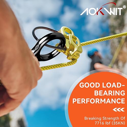 Miniatura 3 de AOKWIT Rescate Figura 8 Descender Escalada Equipo Descenso 35KN7,716.2lbs 7075 Aleación de aluminio Placa de aparejo para Escalada Belaying y