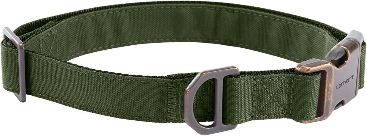 Carhartt Field Nylon Dog Collar Oak Leaf Large | Fully Adjustable, Durable 600-Denier Fabric with Reflective Wordmark for Visibility