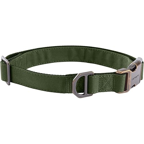 Carhartt Field Dog Collar, Fully Adjustable, Durable 600-Denier Fabric W/Reflective Wordmark for Visibility, Oak Leaf, Large