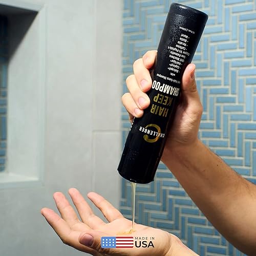 Miniatura 4 de Challenger Champú para mantener el cabello para hombre, 10 onzas. | Champú para el crecimiento del cabello con bloqueo DHT | con Baicapil, Capixyl,