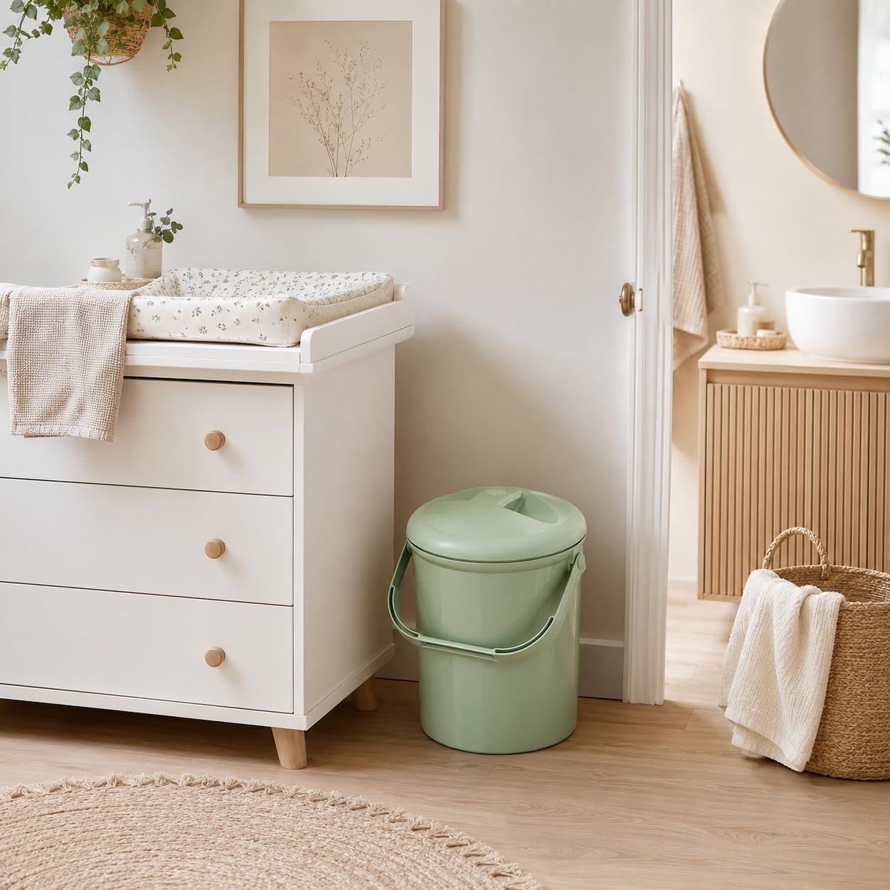 Bella Bambina kosz na pieluchy shale green