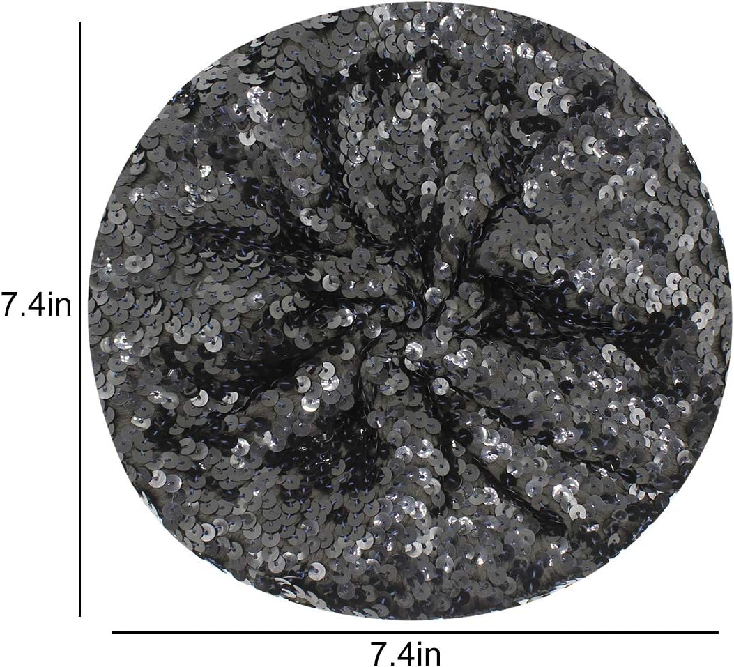 AIBEARTY Women Girls Sparkly Sequin Beret Hat Fashion Fun Stretch Beanie Cap Headwear for Festival Party Club Halloween - Image 4