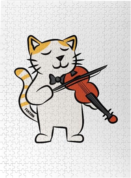 Amazon パズル 猫 バイオリン 音楽 ジグソーパズル 木製 500ピース キャラクター パズル 減圧 レジャー 萌えグッズ プレゼント グッズ 子供 大人 初心者向け アニメ 誕生日プレゼント 木製パズル おもちゃ