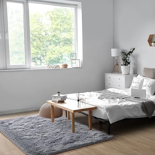 Miniatura 215 de Kelarea Alfombra de área para sala de estar, 3 x 5, antideslizante, color azul turquesa, esponjosa, suave, alfombra de felpa peluda para dormitorio