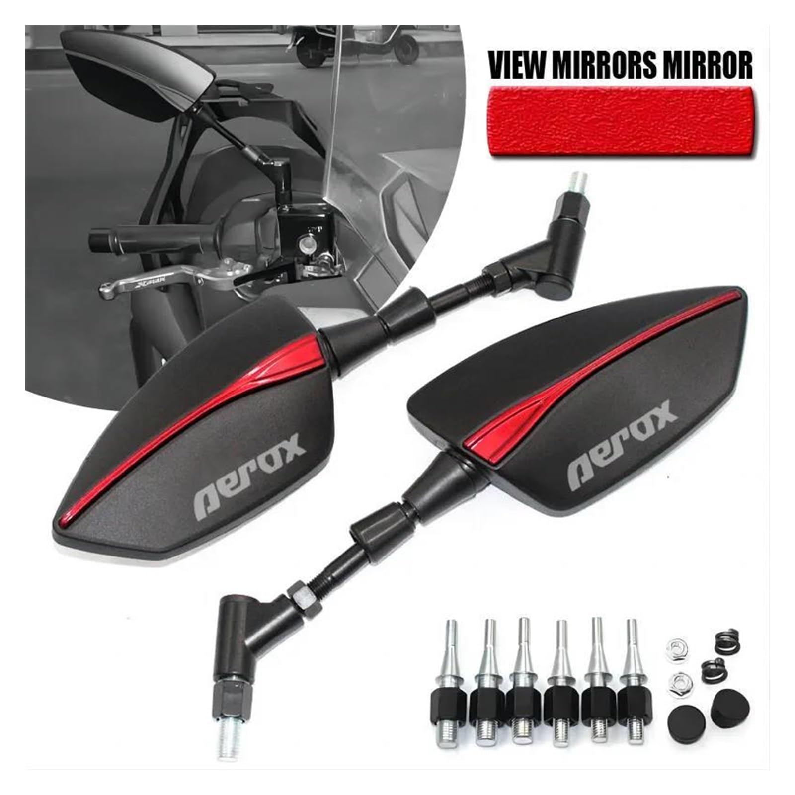 Rétroviseurs Arrière Gauche Et Droit Pour Yamaha AEROX155, AEROX NVX 155, NVX155, Filetage Strom(Titanium2)