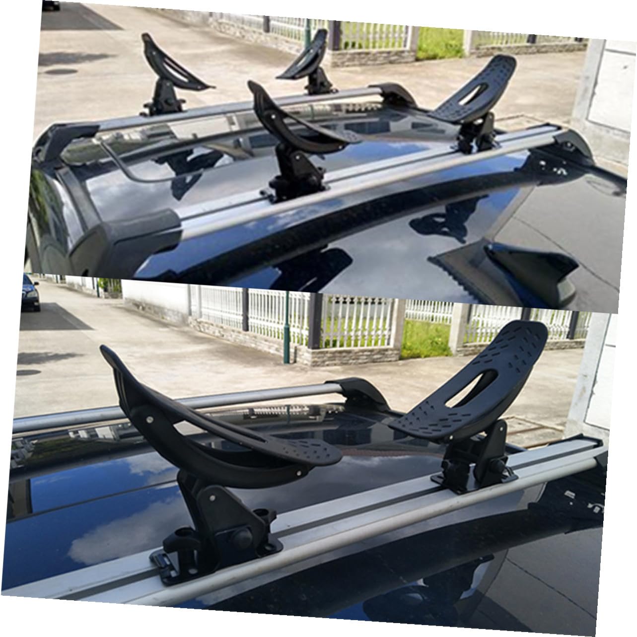 ULTECHNOVO Support de Pagaie Fixe pour Kayak et Canoë, 1 Set, Fer, Noir