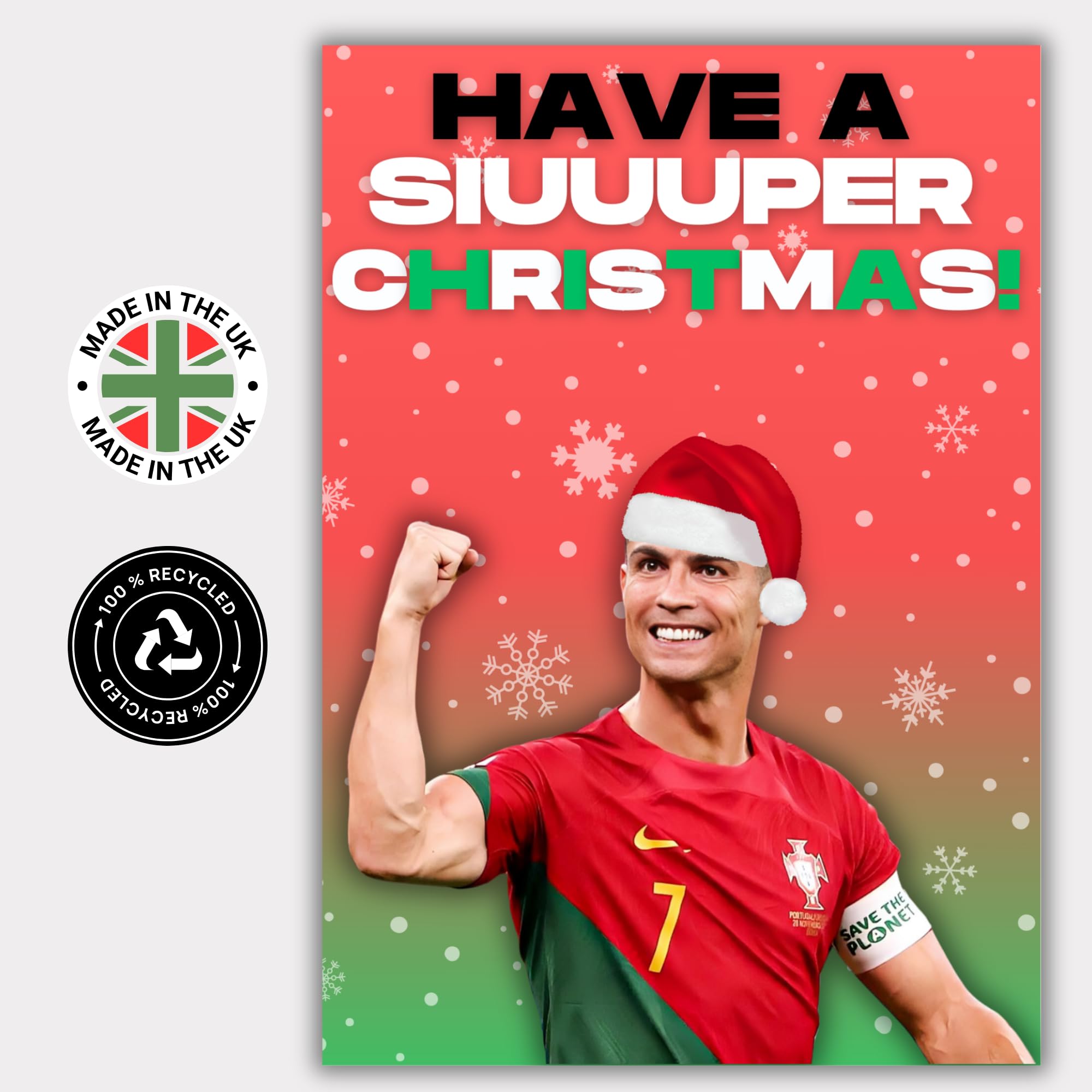 Cristiano Ronaldo Football Christmas Card - Football Christmas Card For Son - Football Fan Gift - Football Fan Christmas Card - Image 2