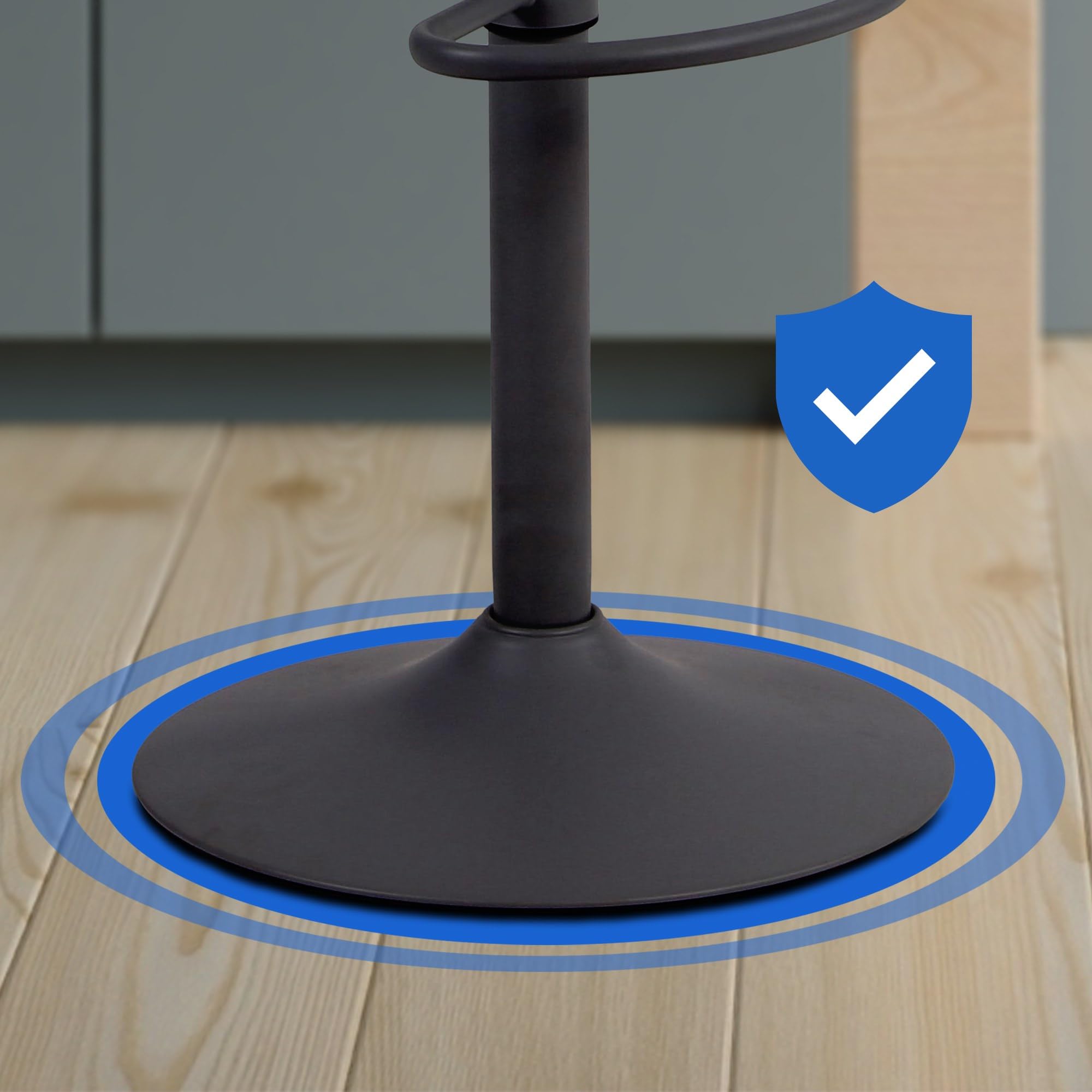 CLP Sgabello Alto Bar Aveiro In Polipropilene I Sgabello Cucina Girevole A 360° Dal Design Moderno I Sedia Penisola Regolabile 57-78 CM, Colore:nero