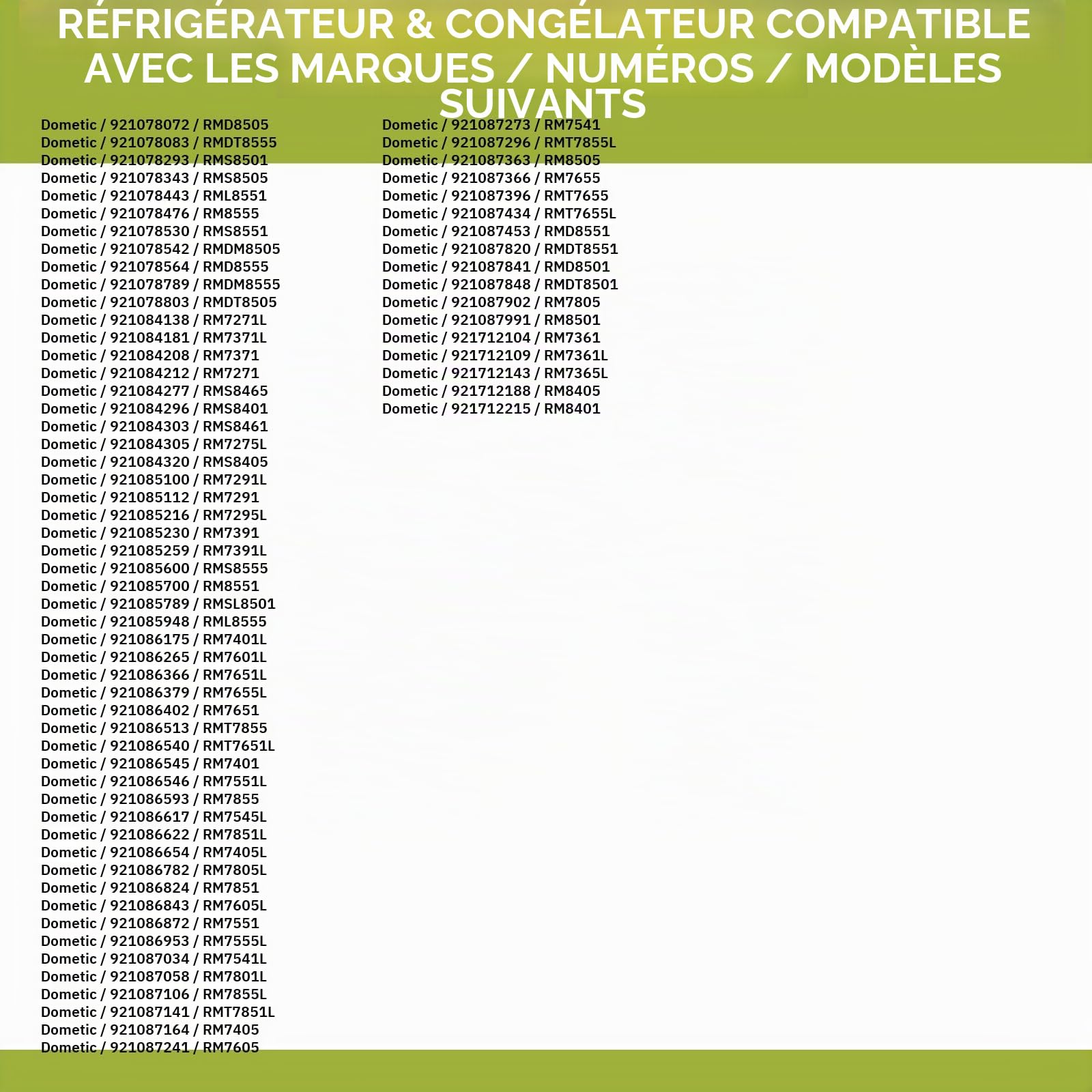 Brûleur à gaz compatible avec DOMETIC 241280282 pour réfrigérateur à absorption de froid