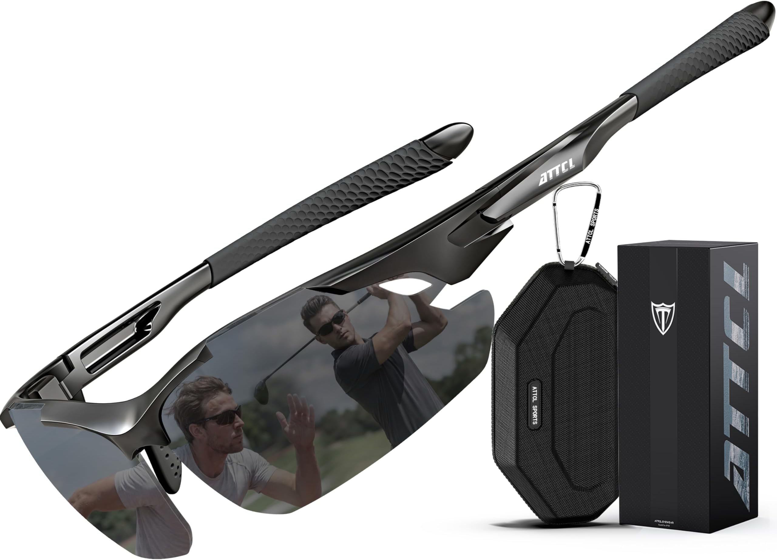 22g Polarized Sunglasses Men Sports: Secure Fit Wrap Around TR90 Frame Ultra-Light UV Protection for Running Fishing