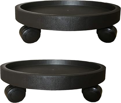 2 Pack of 14 Inch Heavy Duty Plant Caddy with Wheels,Rolling Plant Stand Pot Trolley,Wheeled Planter Saucer Tray,Potted Flowe