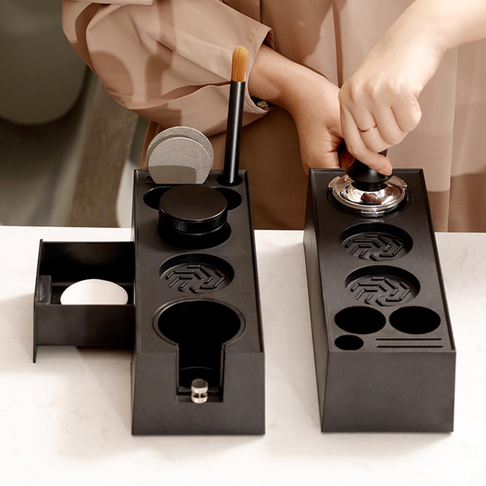 Włoski 58 mm uchwyt na tamper do espresso ABS stojak na tamper do kawy domowa kawiarnia espresso ar nizer tial barista akcesoria dla miłośników kawy
