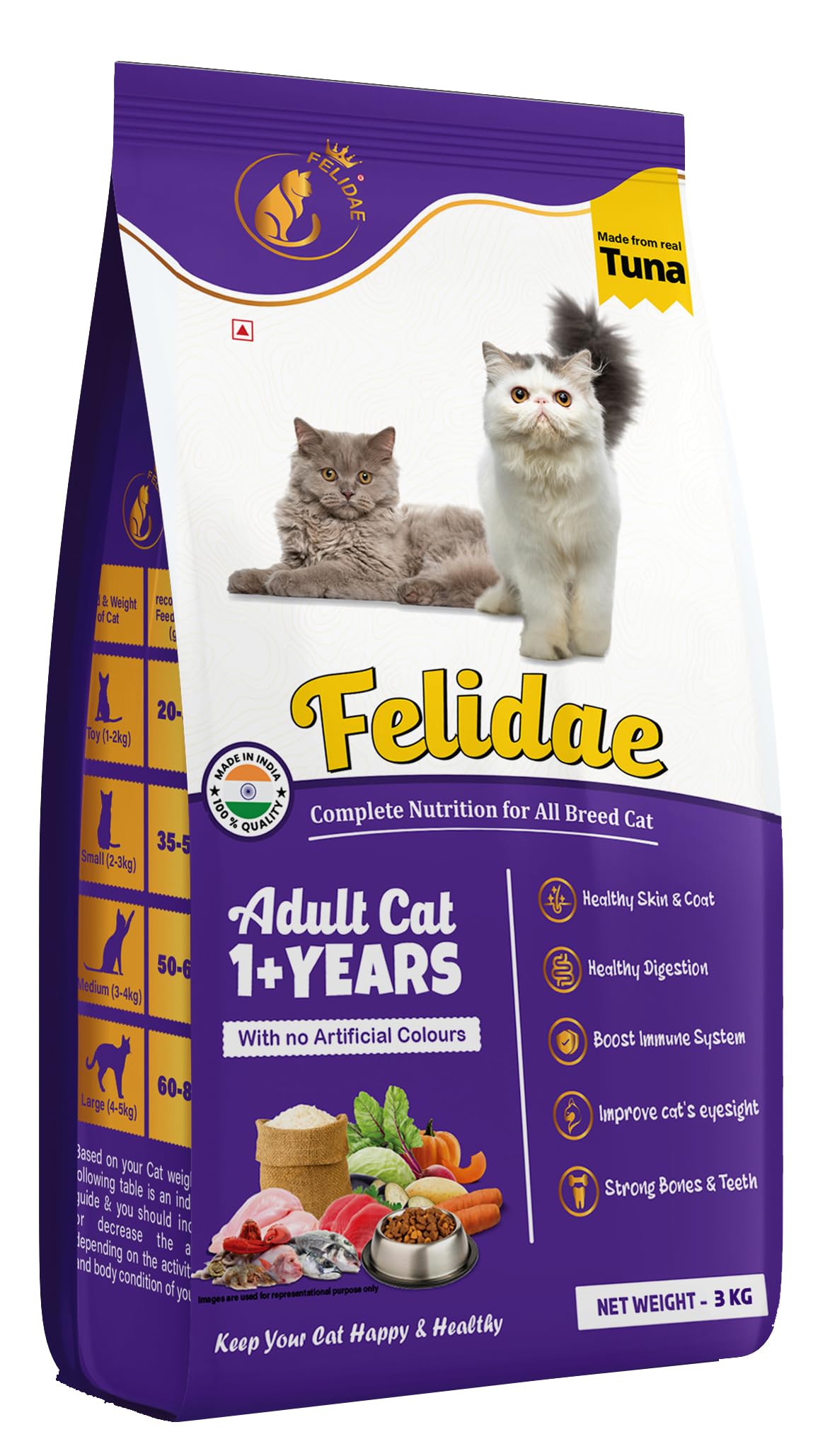 FELIDAE Adult CAT Food 3 KG| 1 Year +| Real Tuna with Natural Ingredients | Pack of 1 (B0CK5VLFBV) Amazon Price History, Amazon Price Tracker