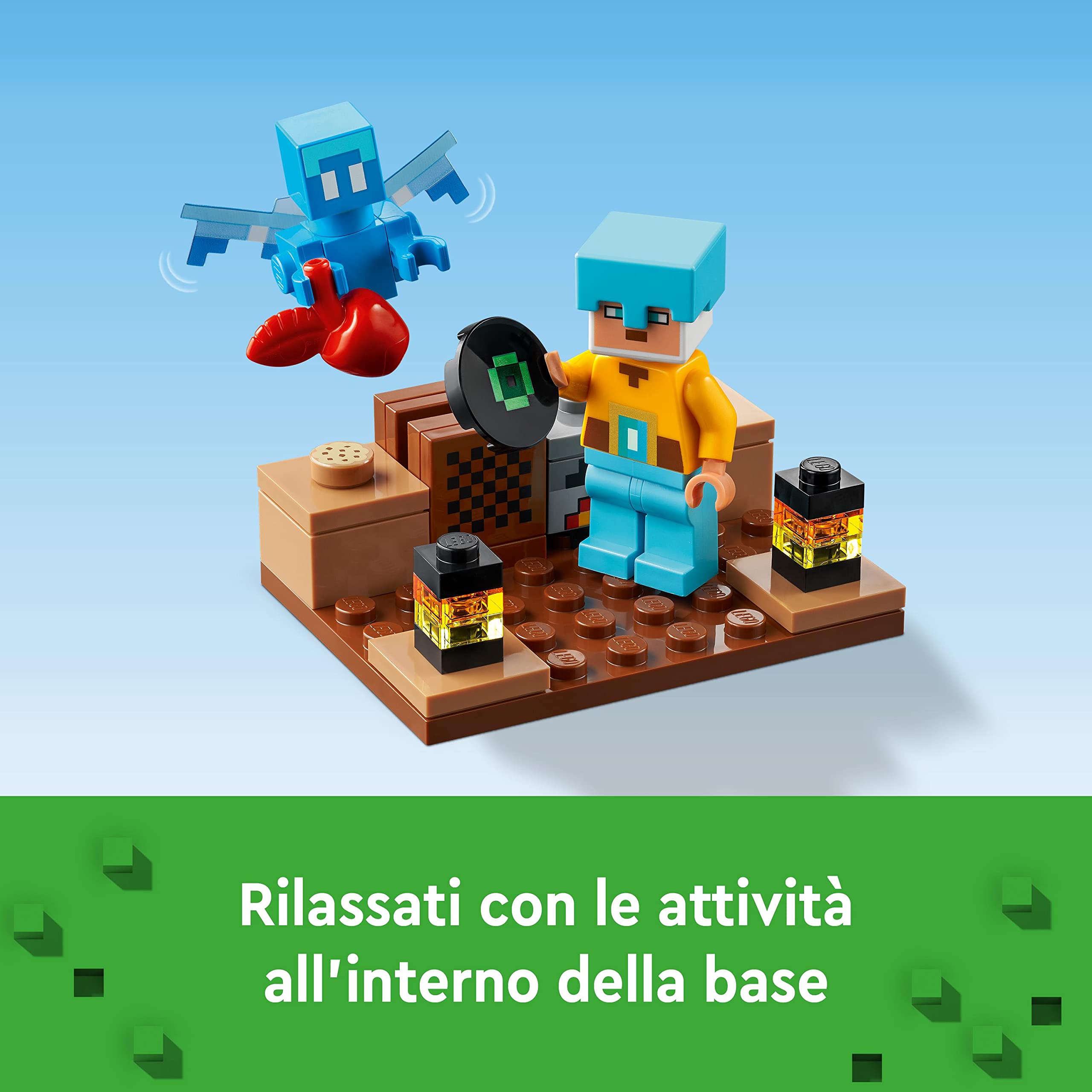 LEGO Minecraft L'Avamposto della Spada Giocattolo da Costruire con Figure di Creeper, Soldato, Guerriero Guardiano e Scheletro, Giochi per Bambini e Bambine da 8 Anni, Idea Regalo di Compleanno 21244