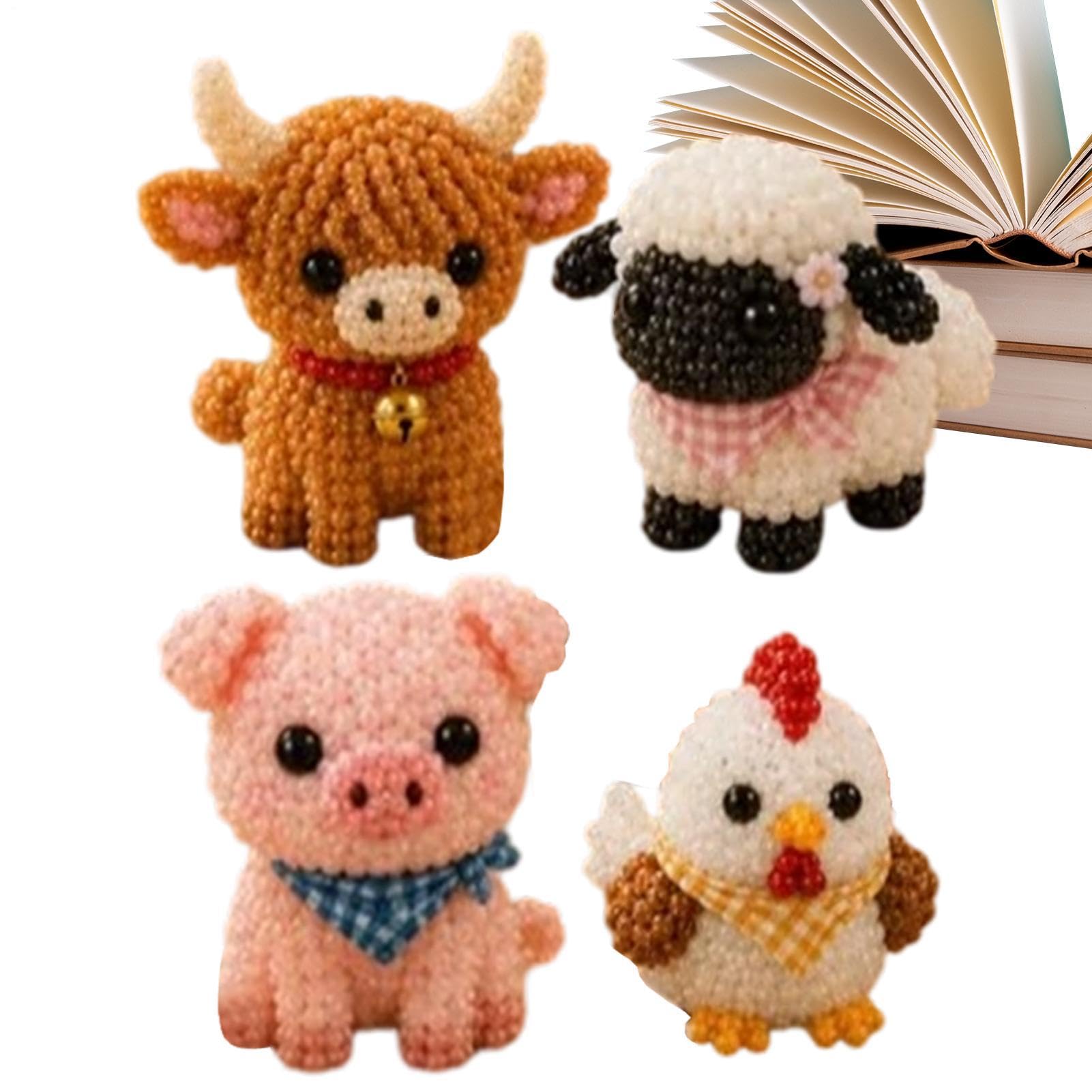 Bead Animal Making Kit, DIY 3D Animal Figure Beading Kits Animals Beading Kits For Adults, With Instructions Bead Animals Kit,For Enthusiasts Beginner Girls Kids Adults Birthday Desktop Bookshelf Home