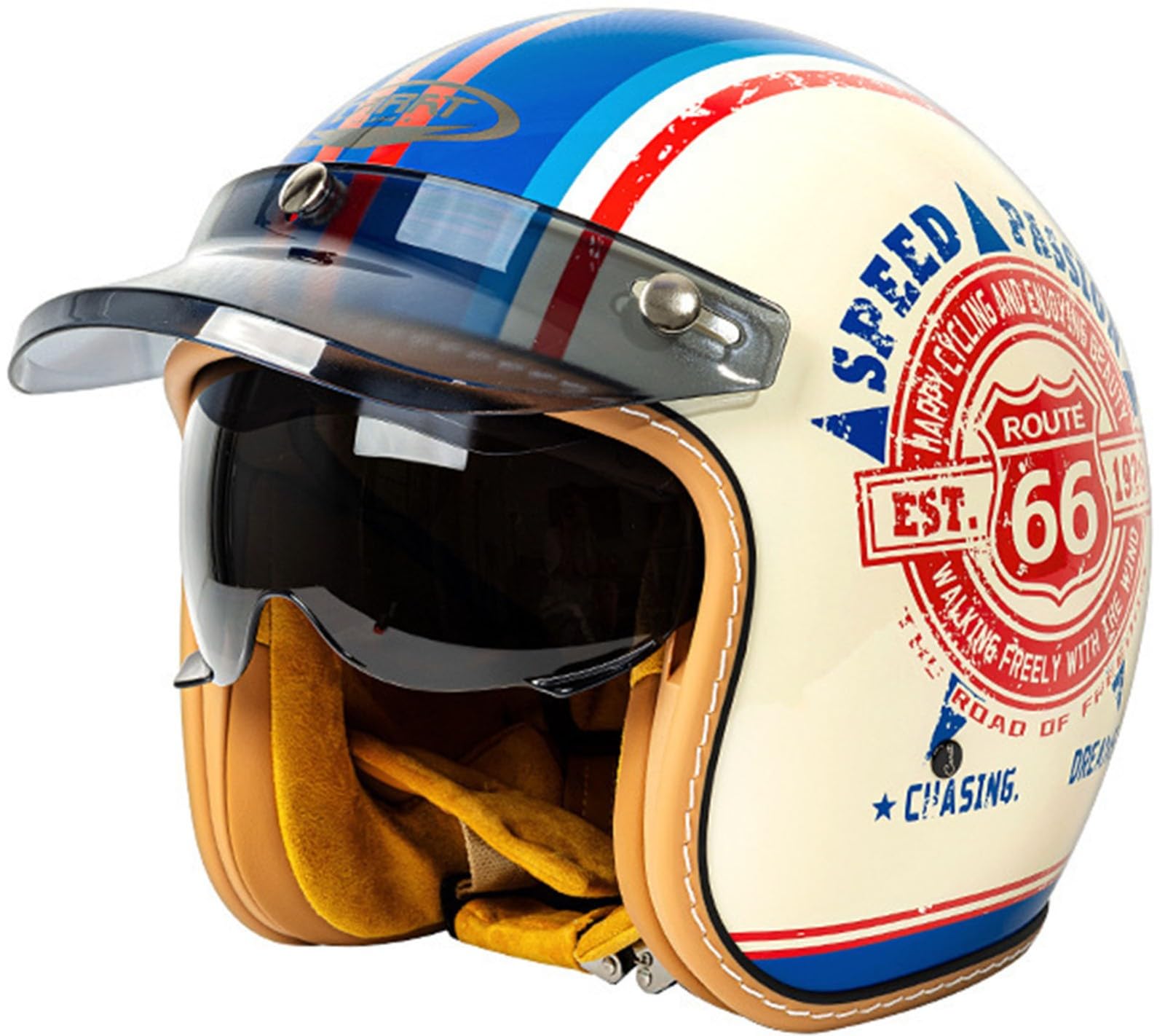 Casques Ouvert Classique Demi-Casque Hommes, Casques De Moto 3/4 Ouvert Casque Scooter Vintage Casque Jet Moto Homme Homologué Dot/ECE Demi Casque Chaud pour Scooter Cyclomoteur