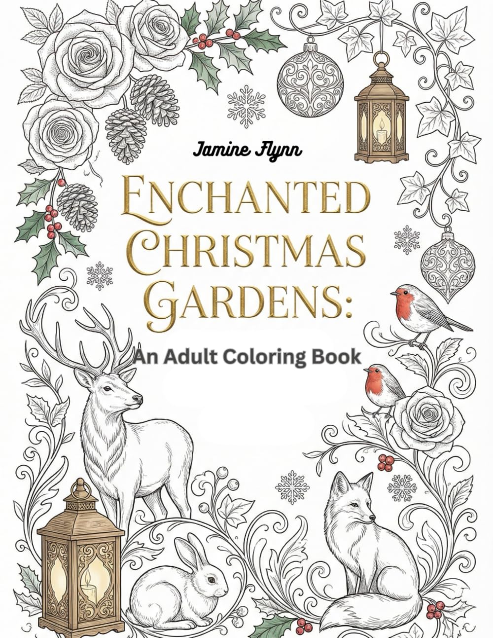 Enchanted Christmas Gardens: A Cozy and Relaxing Coloring Book for Adults - Large Print