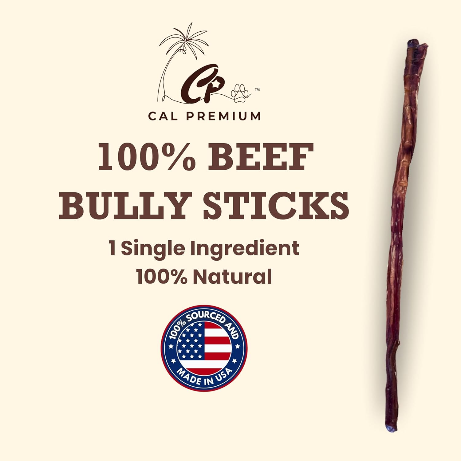 Natural Bully Sticks for Dogs, 16-18 inch, 18 Counts, 100% USA Sourced & Made, Single Ingredient, Moderate Chewer, Healthy Long Lasting Treats