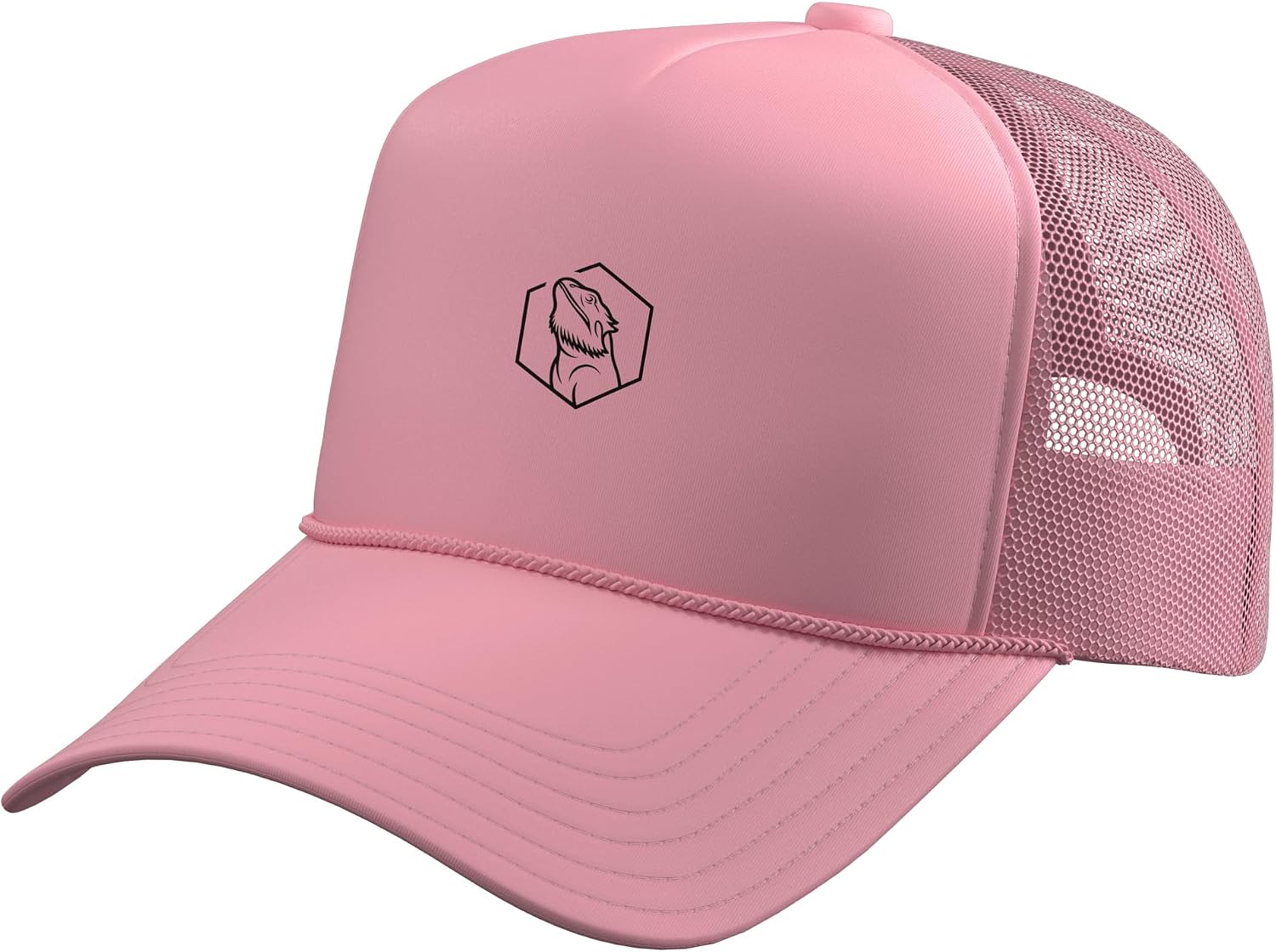 Bearded Dragon Lizard Portrait Trucker Hat with Adjustable Mesh Back