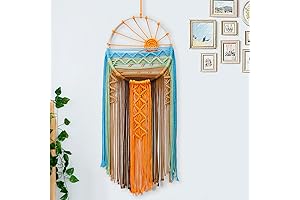 Sunset Macrame Dream Catcher Wall Art
