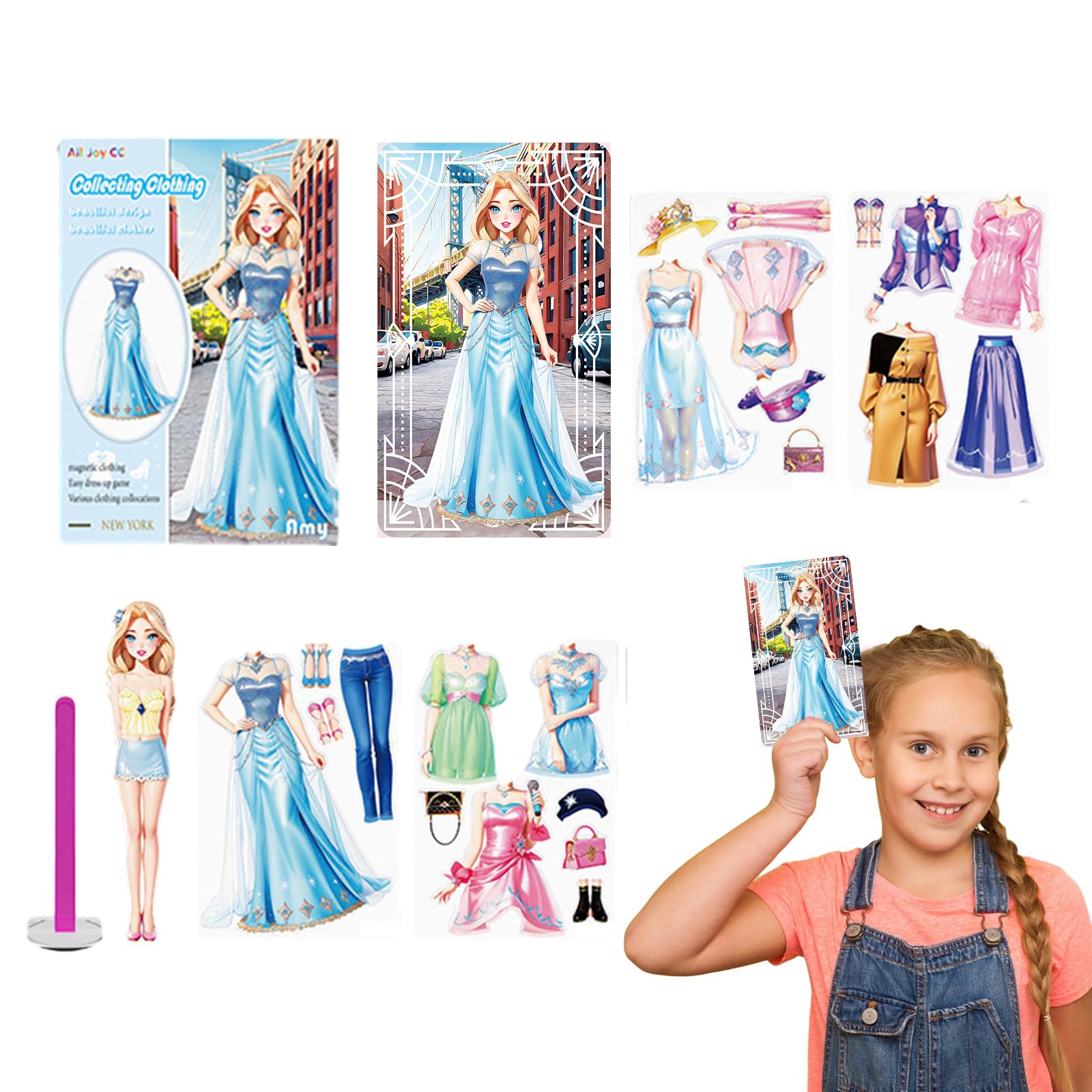 Poupées En Papier Magnétiques Princesses - Kit 30+ Accessoires Robes & Tenues | Jeu Éducatif Créatif Filles 3-12 Ans Anniversaire Noël
