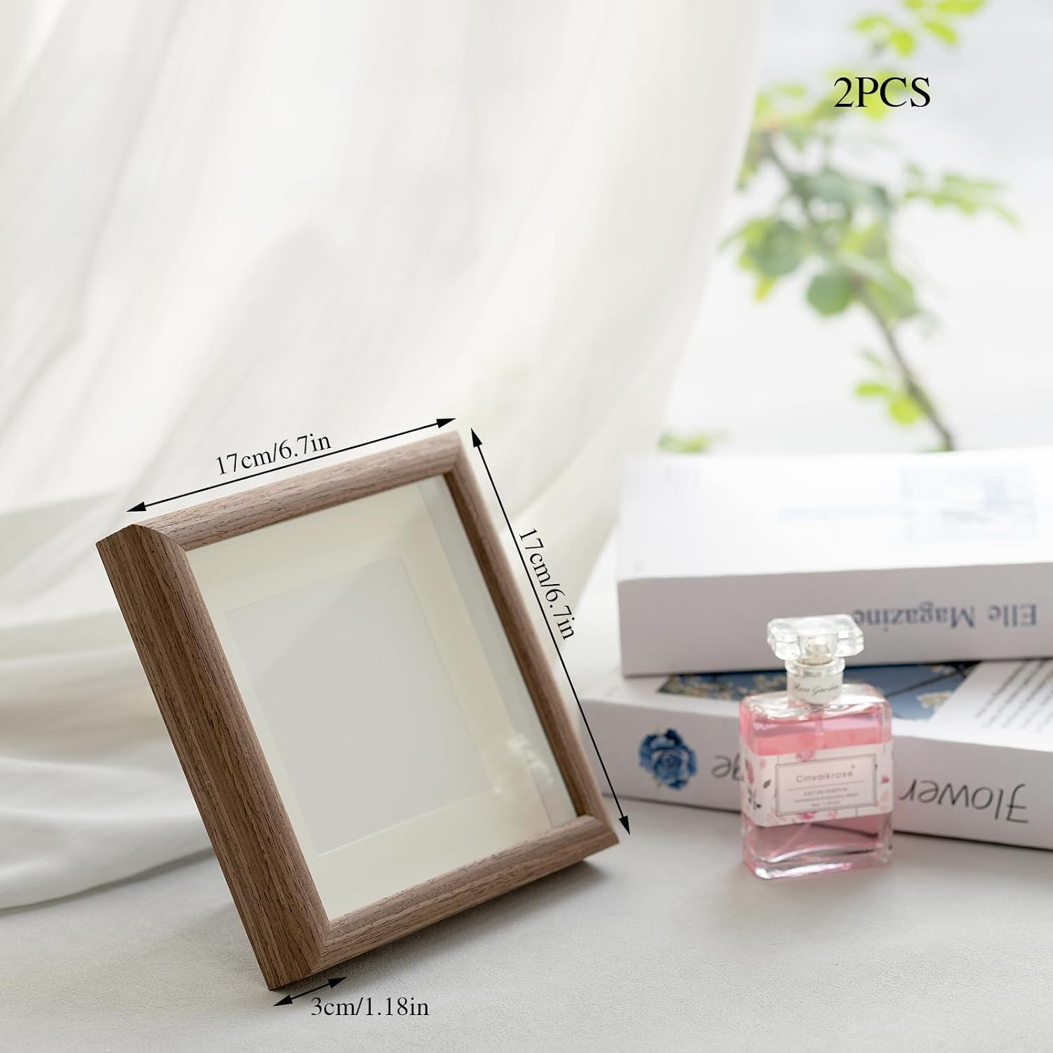 2 Pack Small Shadow Box Picture Frame, 6x6in